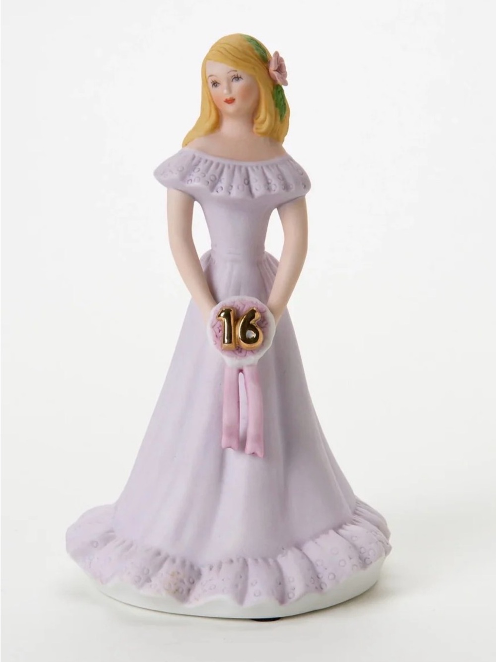 1982 Enesco Sweet 16 Growing Up Birthday Girls Girl Figurine Strawberry Blond 7"